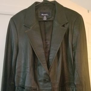 Gently  used large leather jacket Denim & Co